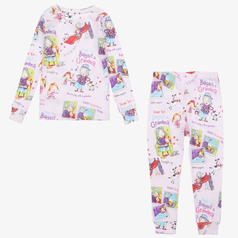 Books to Bed-Girls Pale Pink Cotton Pyjamas & Book Set | Childrensalon Outlet