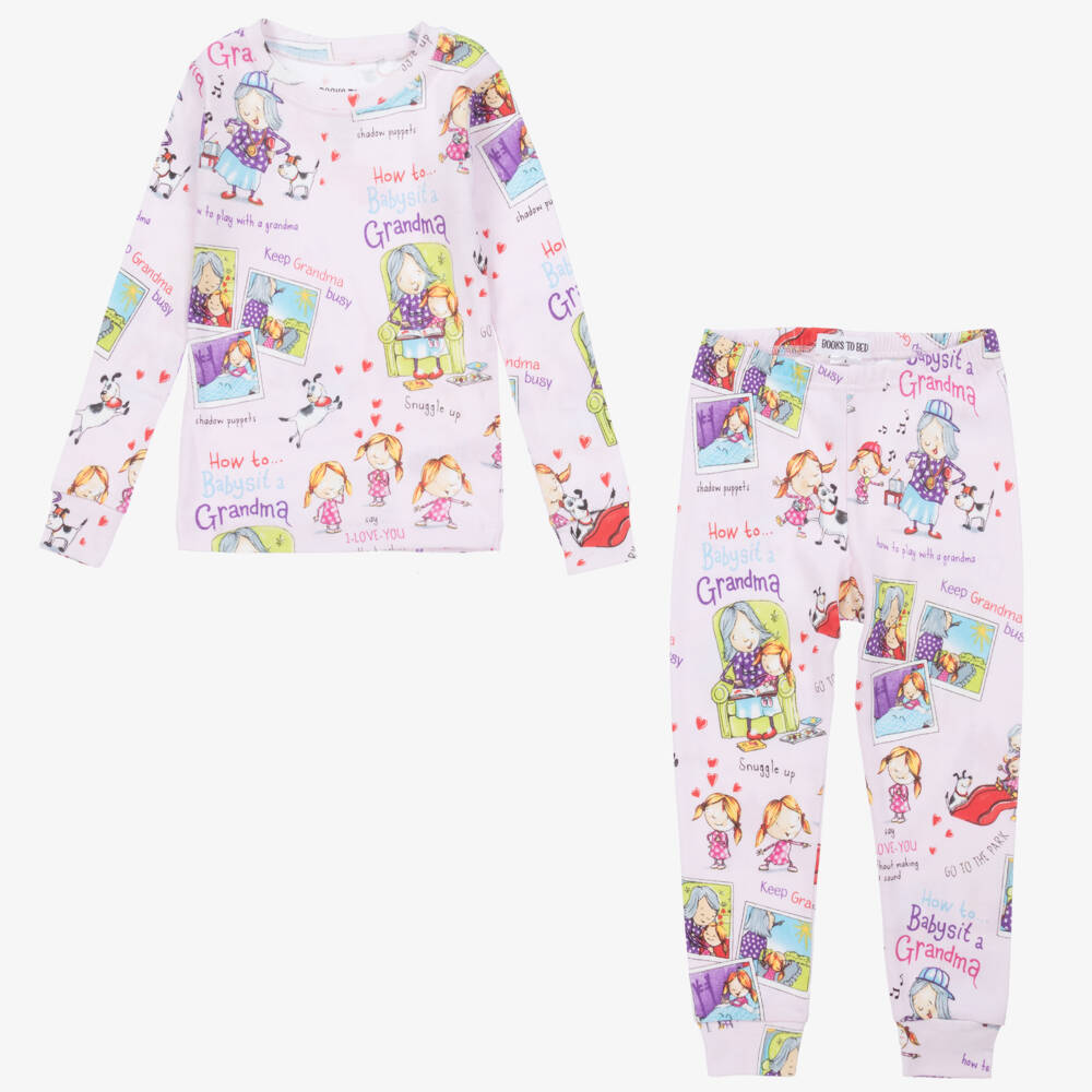 Books to Bed-Girls Pale Pink Cotton Pyjamas & Book Set | Childrensalon Outlet