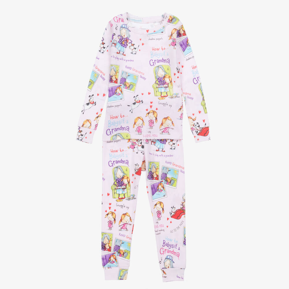 Books to Bed-Girls Pale Pink Cotton Pyjamas & Book Set | Childrensalon Outlet