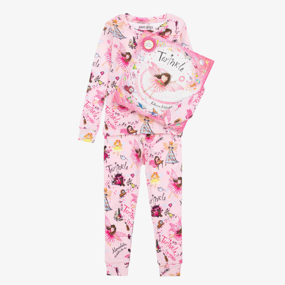Books to Bed-Girls Pink Twinkle Pyjamas & Book Set | Childrensalon Outlet
