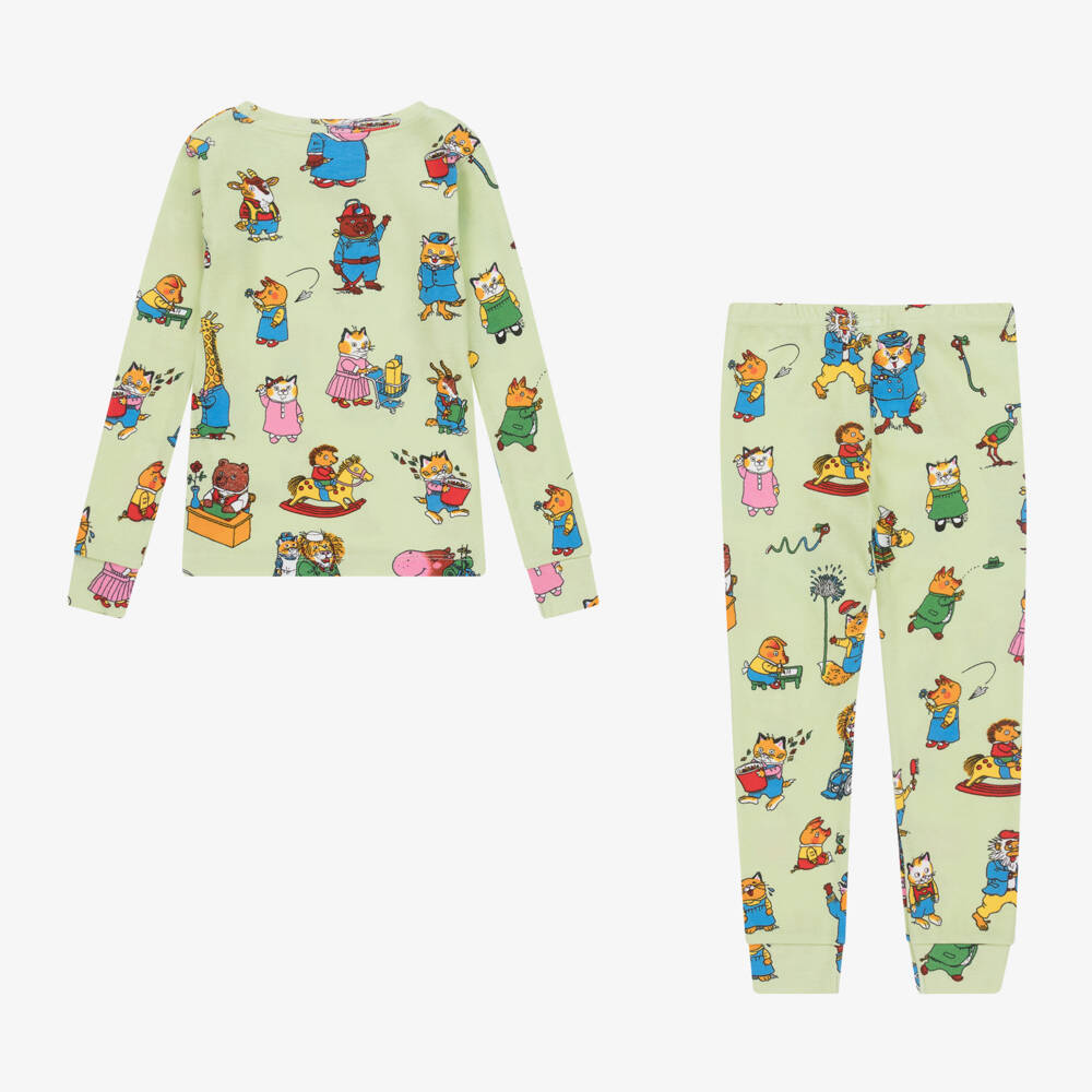 Books to Bed-Green Busy World Cotton Pyjamas & Book Set | Childrensalon Outlet