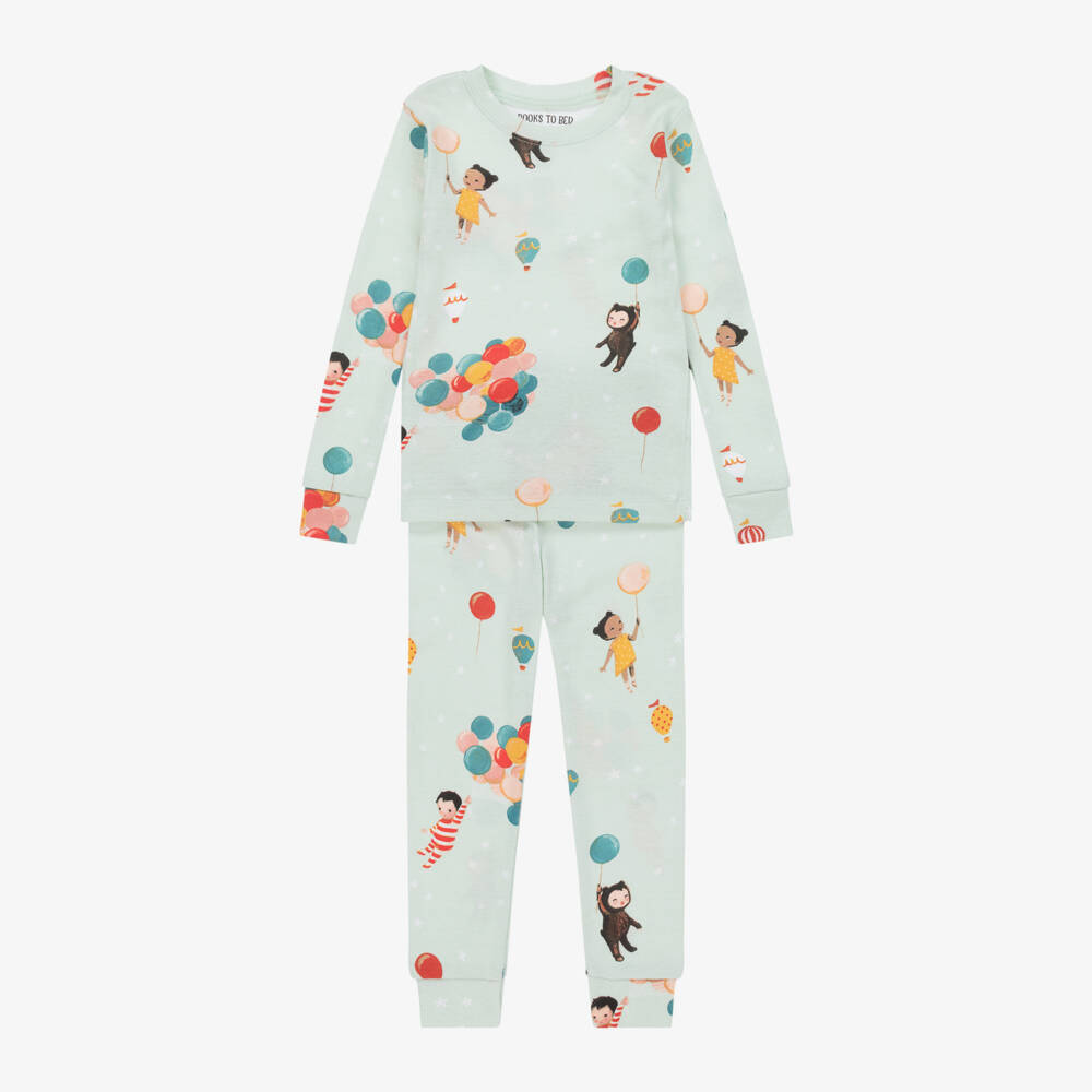 Books to Bed-Green Wonderful Things Cotton Pyjamas & Book Set | Childrensalon Outlet