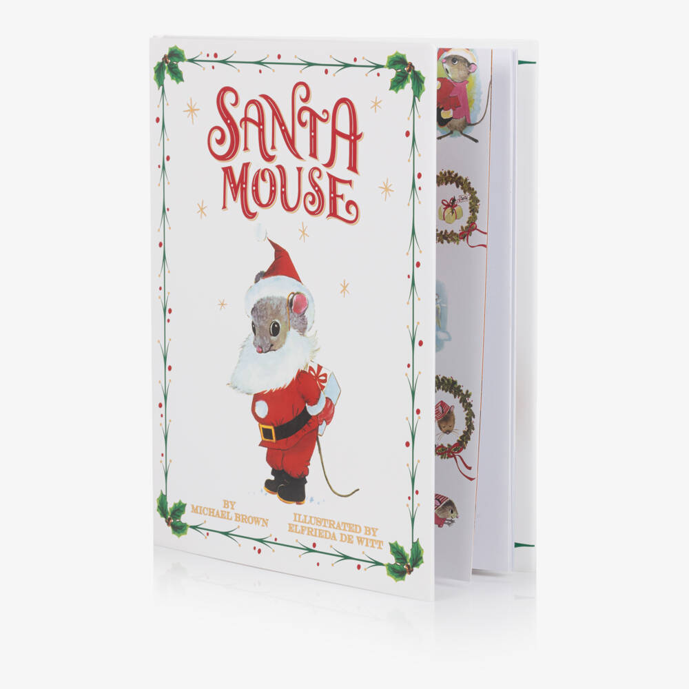 Books to Bed-طقم هدية بيجاما سانتا ماوس العاجي | Childrensalon Outlet