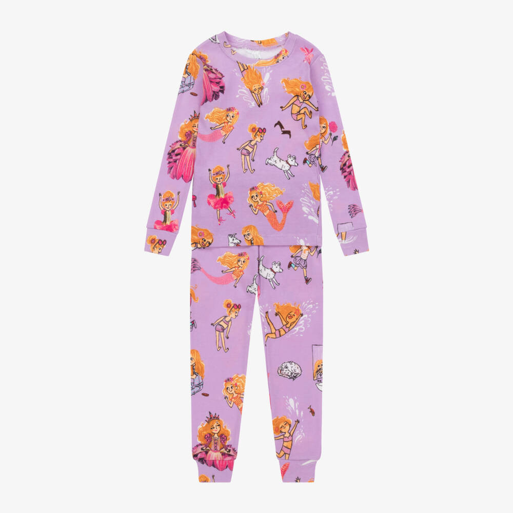 Books to Bed-Purple Florabelle Cotton Pyjamas & Book Set | Childrensalon Outlet