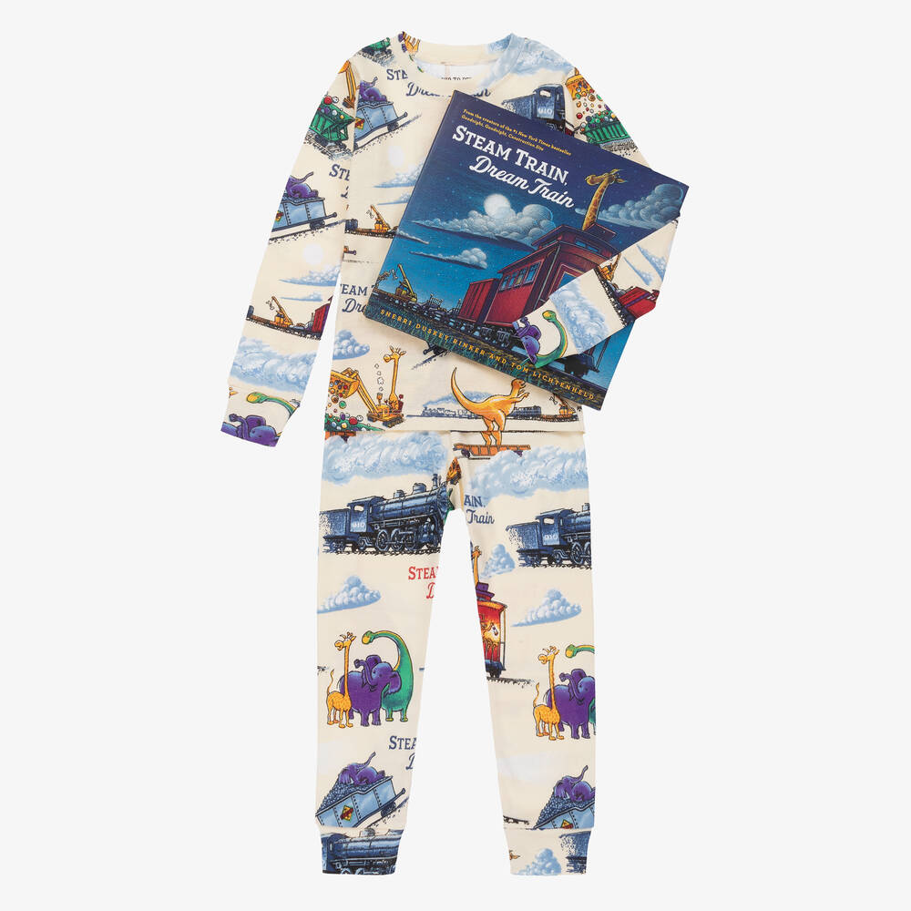 Books to Bed-Steam Train Pyjamas & Book Gift Set | Childrensalon Outlet