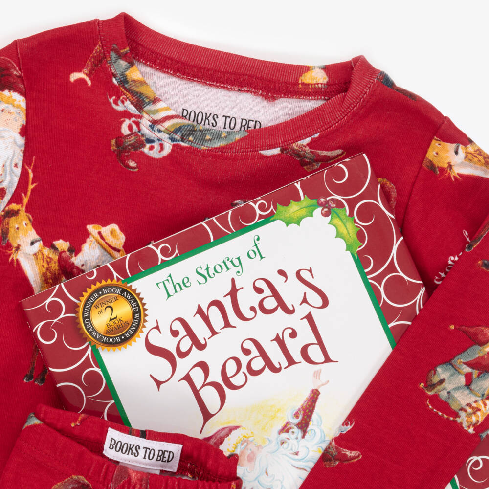 Books to Bed-طقم بيجاما حكاية سانتا الأحمر الاحتفالي | Childrensalon Outlet