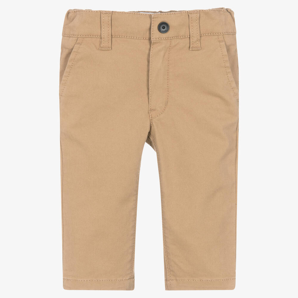 BOSS-Baby Boys Beige Cotton Chino Trousers | Childrensalon Outlet