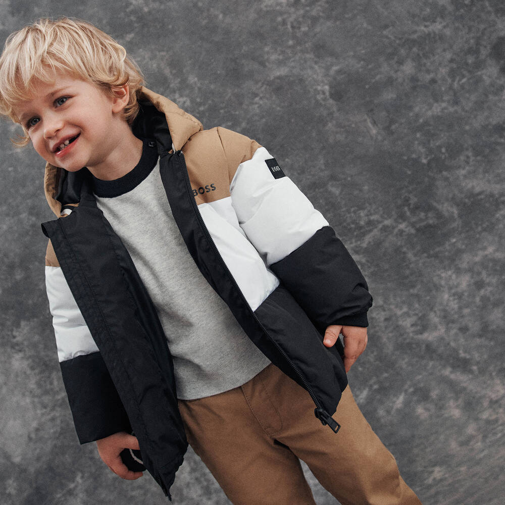 بوس-بنطلون تشنيو أطفال ولادي قطن تويل لون بيج | Childrensalon Outlet