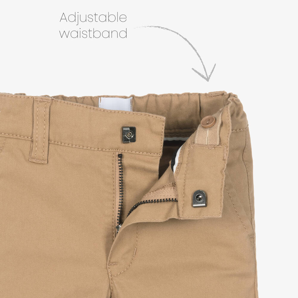 بوس-بنطلون تشنيو أطفال ولادي قطن تويل لون بيج | Childrensalon Outlet