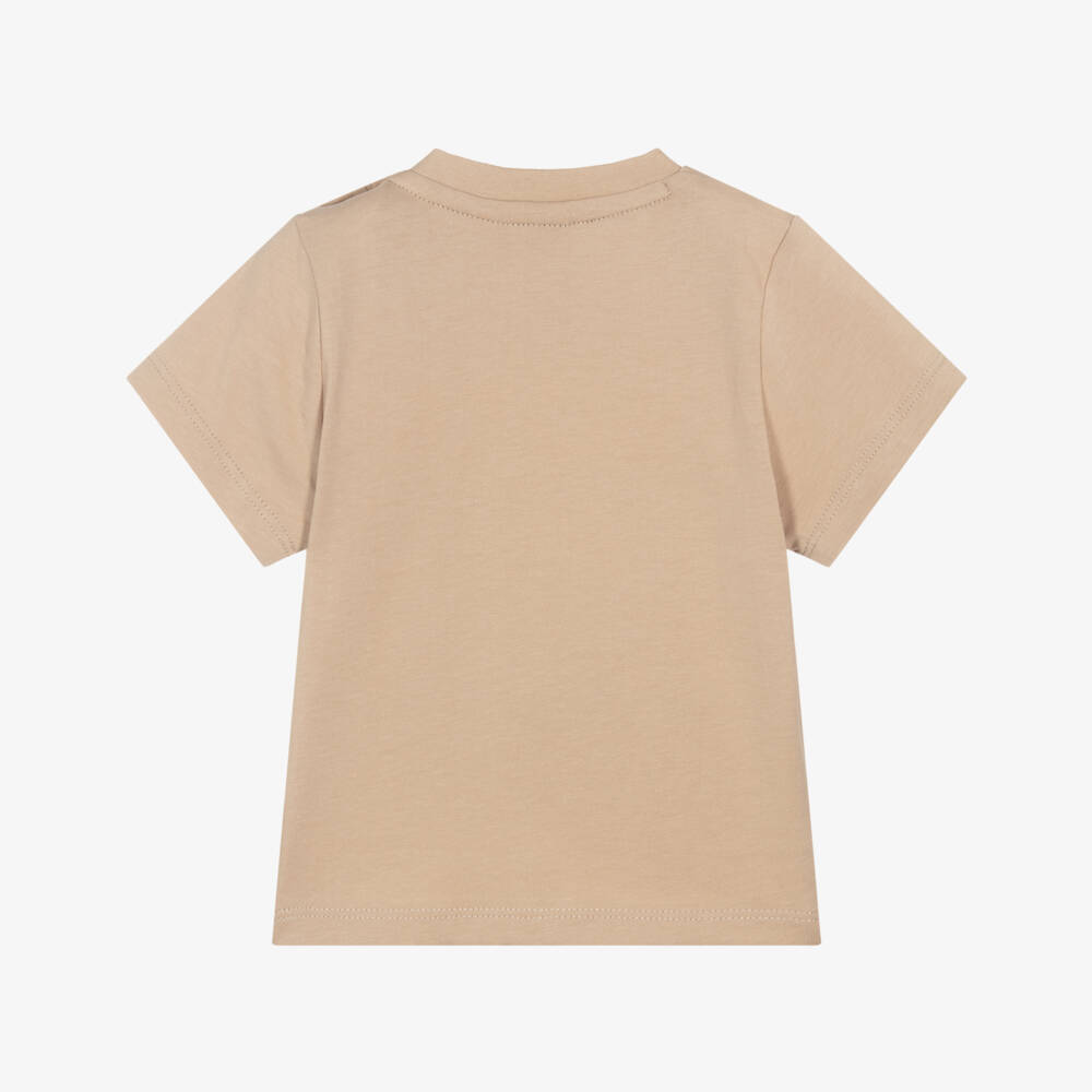 BOSS-Baby Boys Beige Cotton Tee with Logo | Childrensalon Outlet