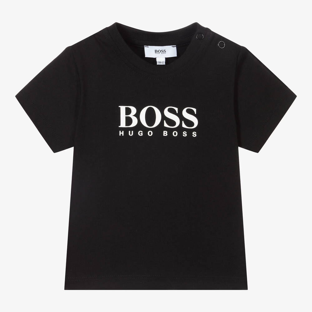 BOSS-Baby Boys Black Logo T-Shirt | Childrensalon Outlet