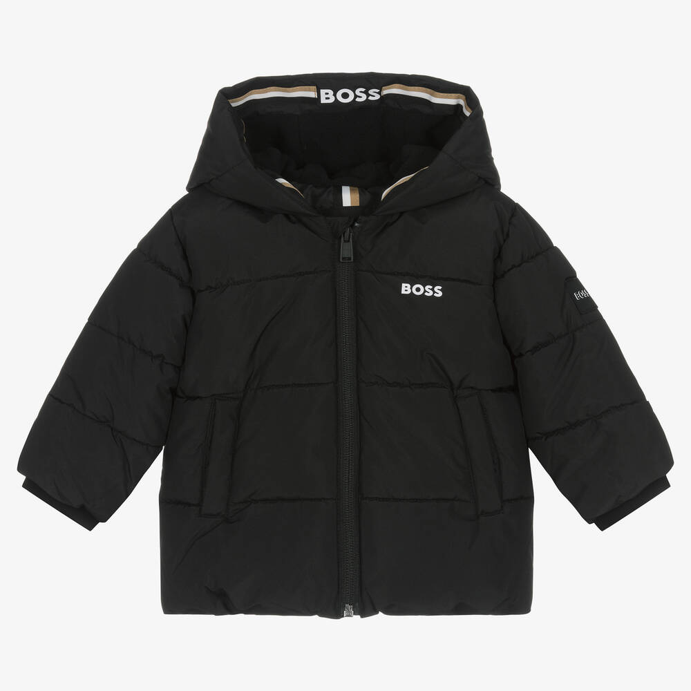 BOSS - Baby Boys Black Puffer Jacket | Childrensalon