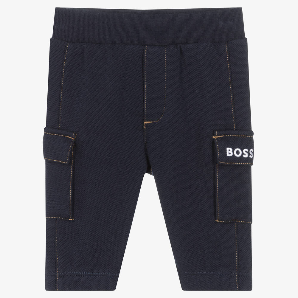 BOSS - Jogging bleu en coton pour bébé garçon | Childrensalon