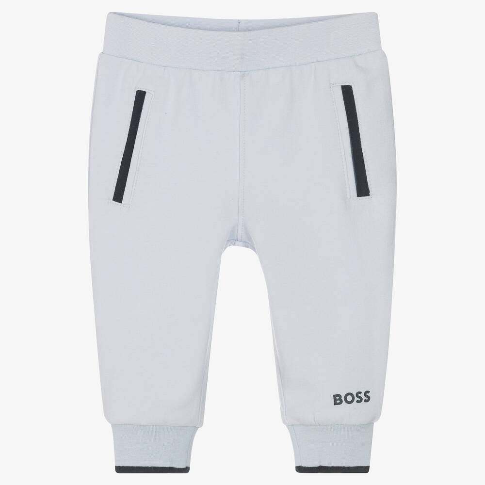 BOSS - Bas de jogging bleu en coton bébé | Childrensalon