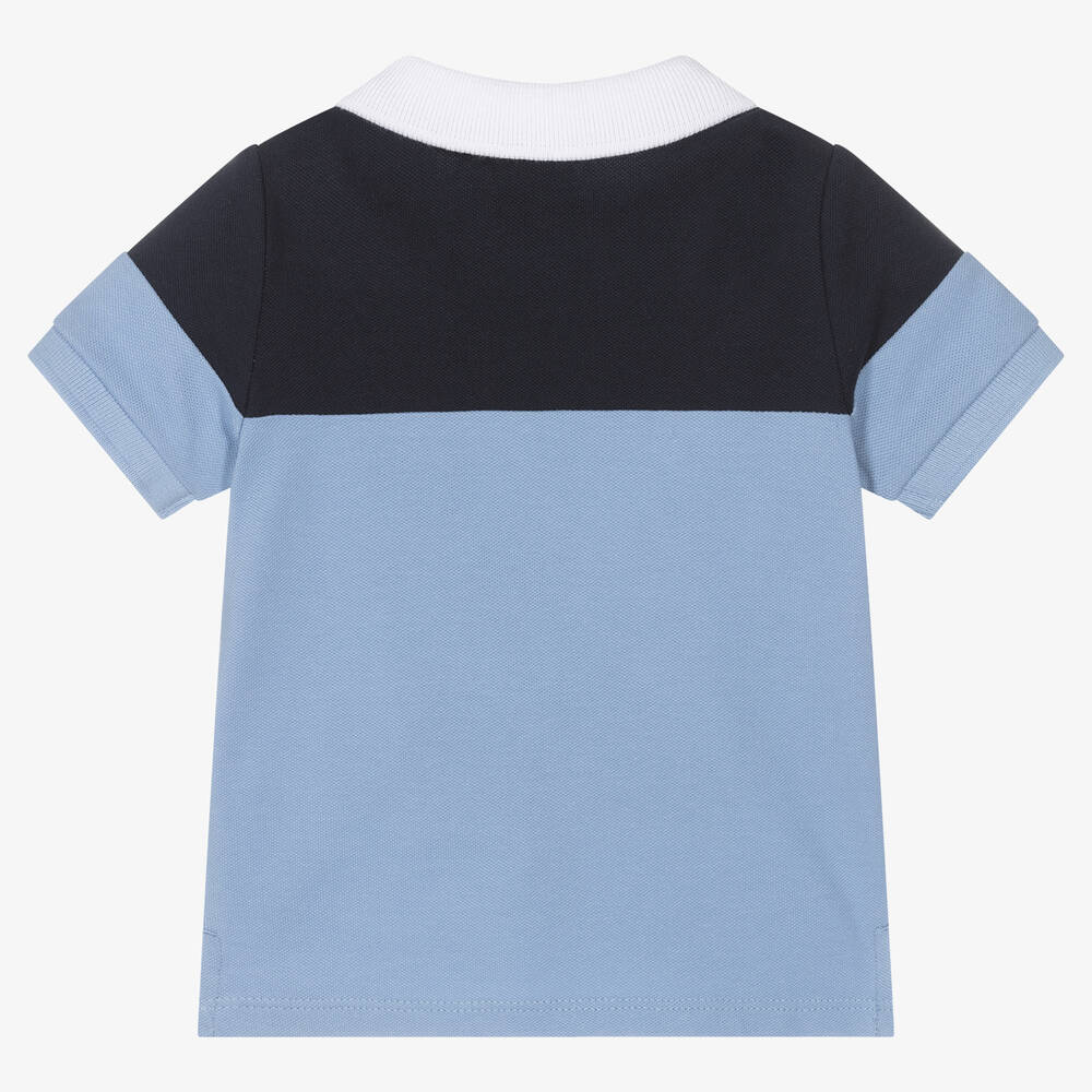 BOSS-Сине-голубая хлопковая рубашка поло | Childrensalon Outlet