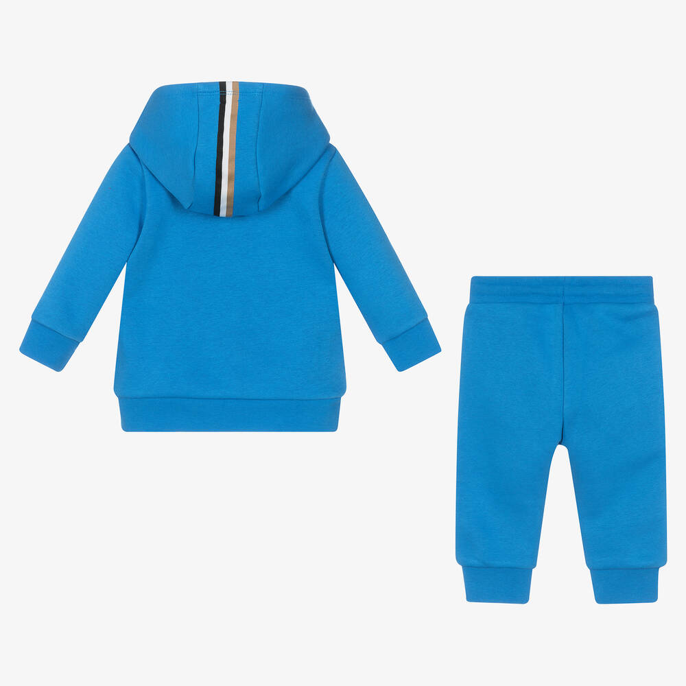 BOSS-بدلة رياضية قطن جيرسي لون أزرق للمواليد | Childrensalon Outlet