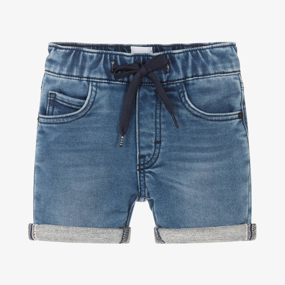 BOSS - Blaue Jersey-Denim-Shorts für Babys | Childrensalon