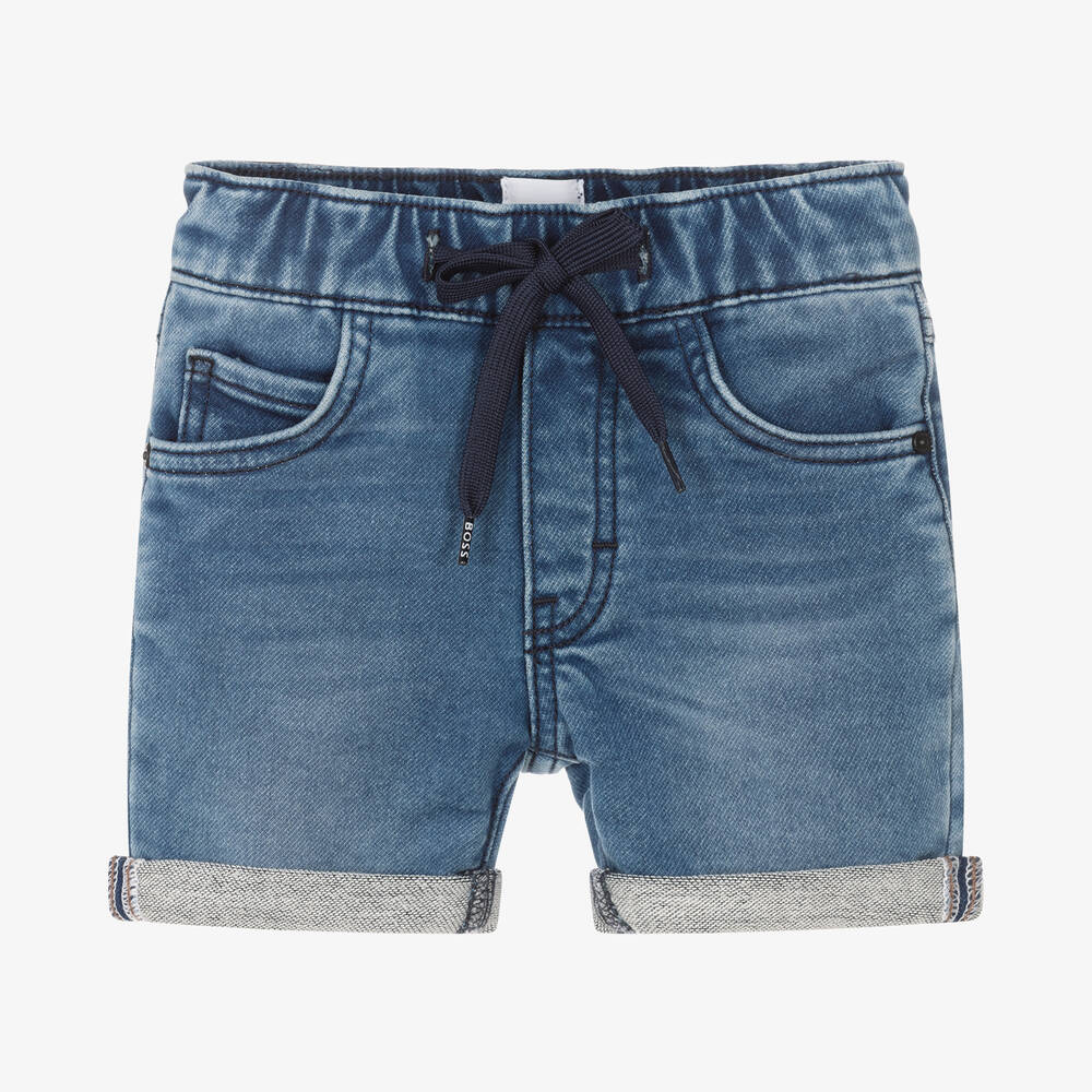 BOSS - Short en jersey et denim bleu bébé | Childrensalon