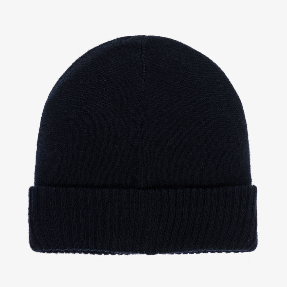 BOSS-Baby Boys Blue Knitted Beanie Hat | Childrensalon Outlet