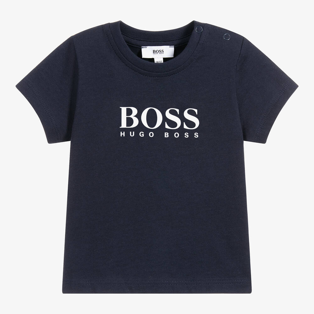 BOSS-Baby Boys Blue Logo T-Shirt | Childrensalon Outlet