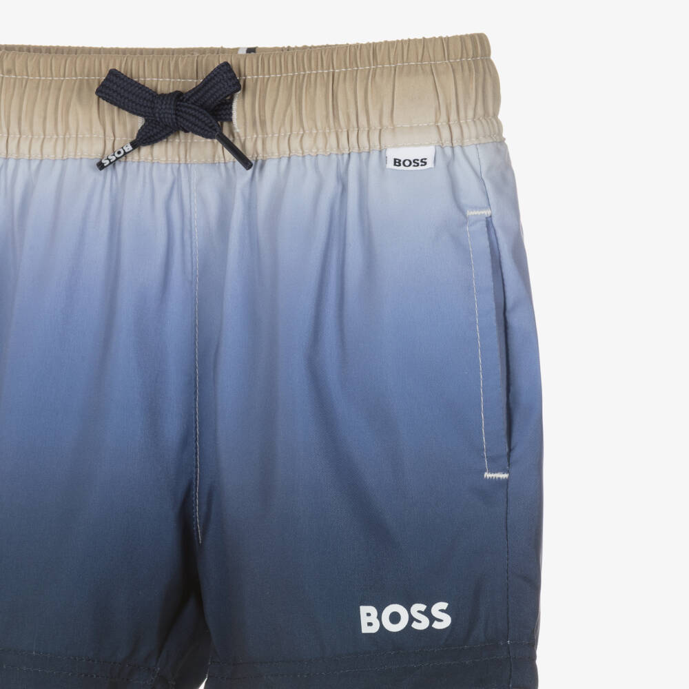 BOSS-Baby Boys Blue Ombré Swim Shorts | Childrensalon Outlet