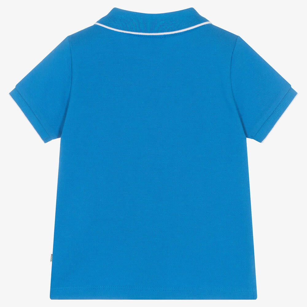 BOSS Baby Boys Blue Polo T Shirt Childrensalon Outlet