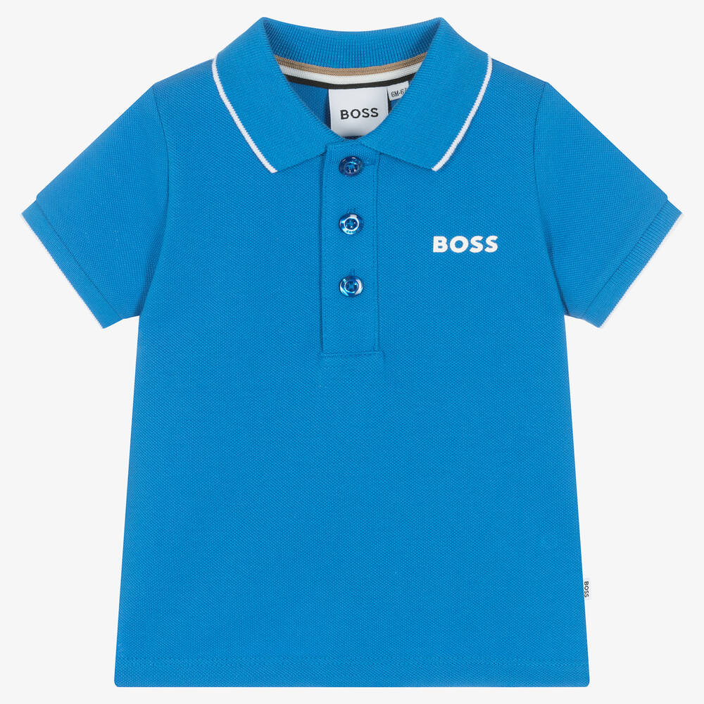 BOSS - Голубая футболка поло для малышей | Childrensalon