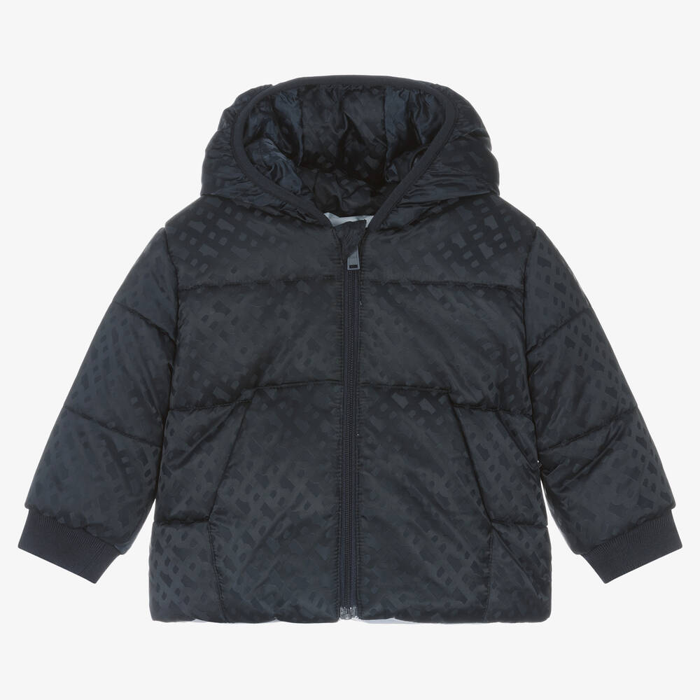 BOSS - Baby Boys Blue Reversible Puffer Jacket  | Childrensalon