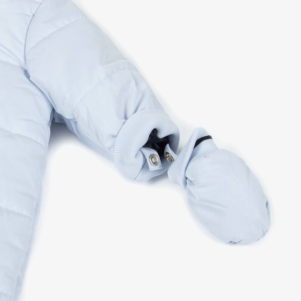 BOSS-Baby Boys Blue Snowsuit with Mittens & Booties | Childrensalon Outlet