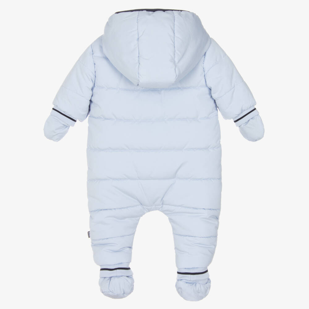 BOSS-Baby Boys Blue Snowsuit with Mittens & Booties | Childrensalon Outlet