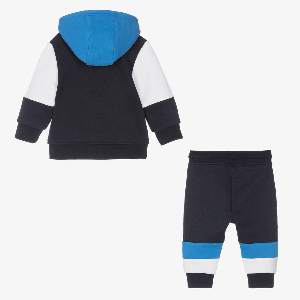 BOSS-Бело-синий спортивный костюм из хлопка | Childrensalon Outlet