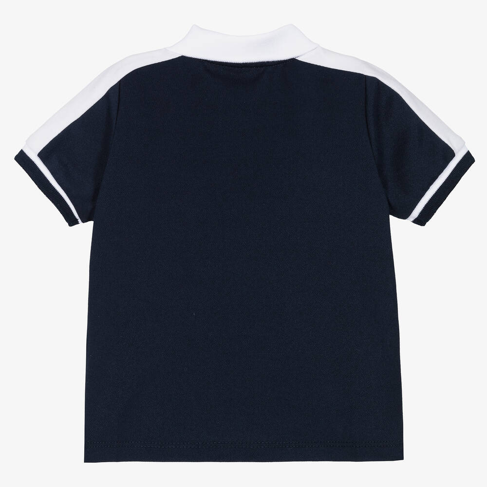 BOSS-Бело-синяя рубашка поло для малышей | Childrensalon Outlet