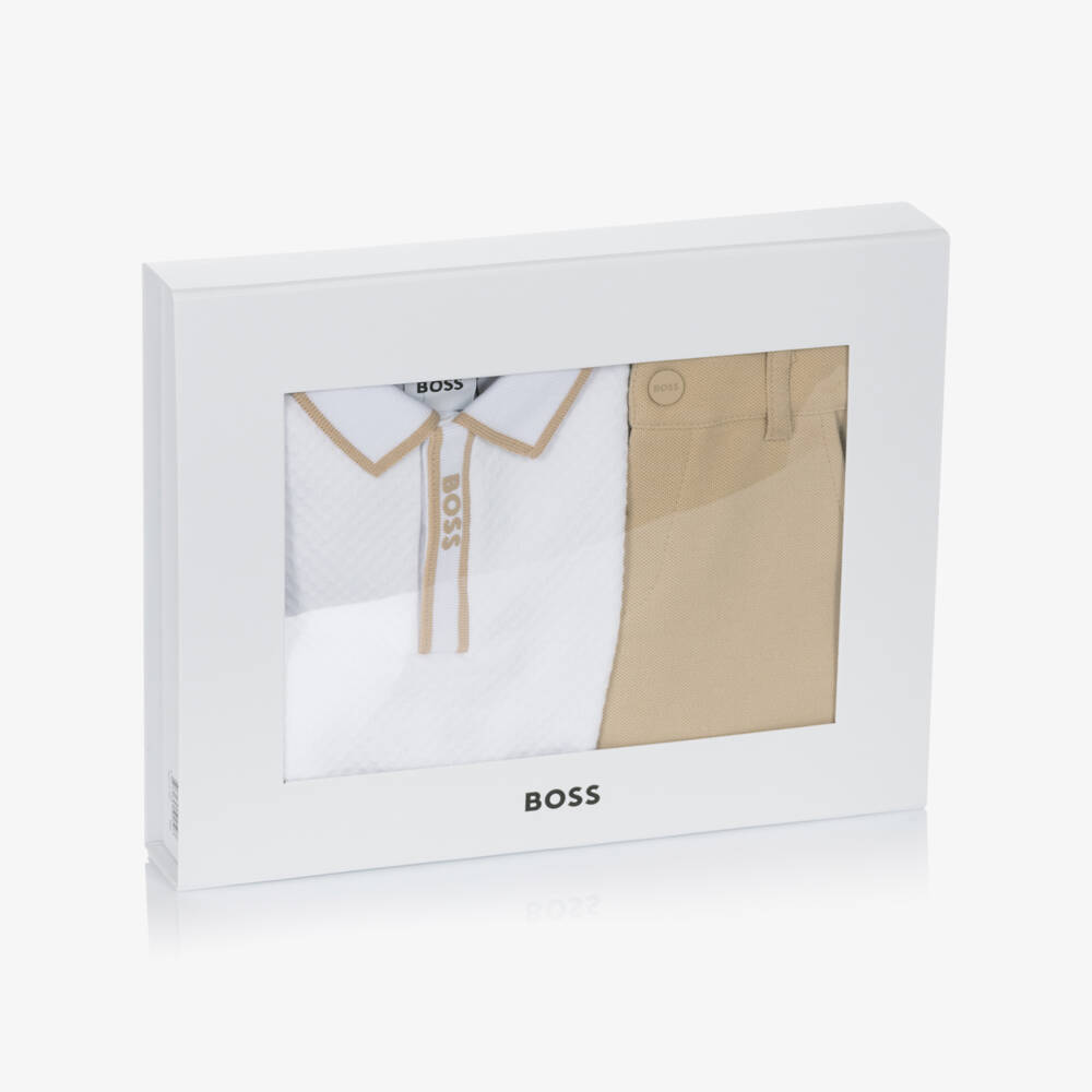 BOSS-Baby Boys Cotton Polo & Shorts Ensemble | Childrensalon Outlet