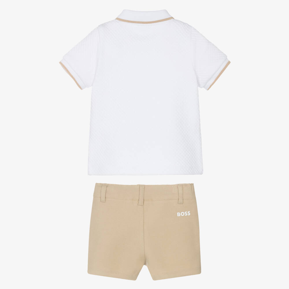 BOSS-Baby Boys Cotton Polo & Shorts Ensemble | Childrensalon Outlet