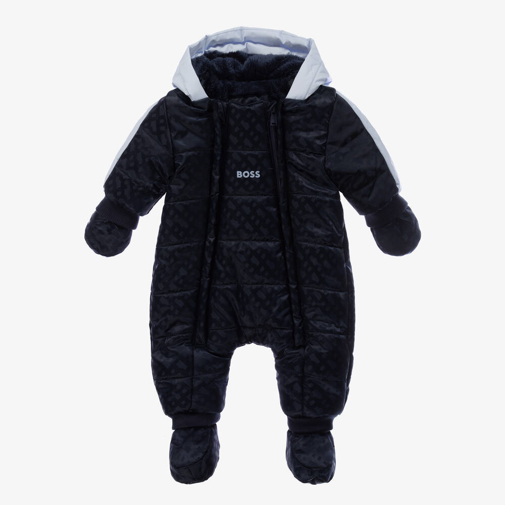 Hugo Boss Padded Blue Down Jacket For Newborn Babies Unisex