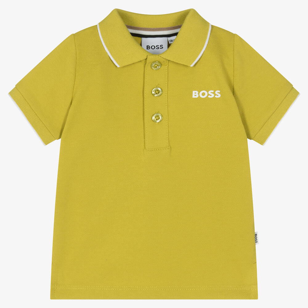 BOSS - Baby Boys Green Polo T-Shirt | Childrensalon