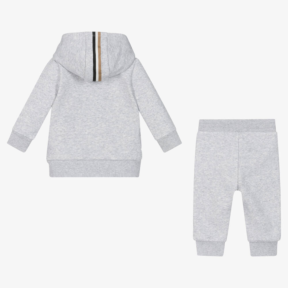 BOSS Baby Boys Grey Cotton Tracksuit Childrensalon Outlet