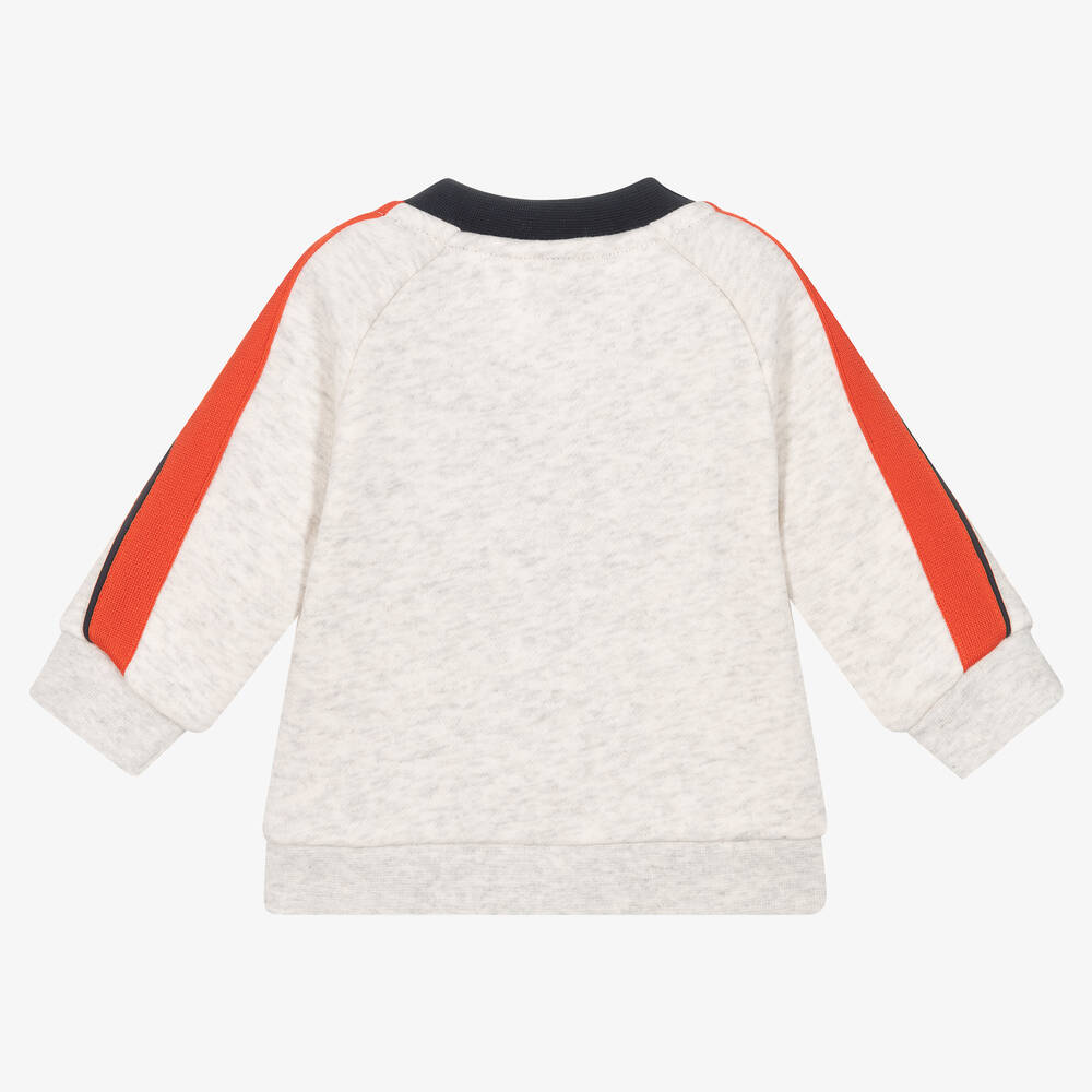 بوس-توب بسحّاب قطن جيرسي لون رمادي للمواليد | Childrensalon Outlet