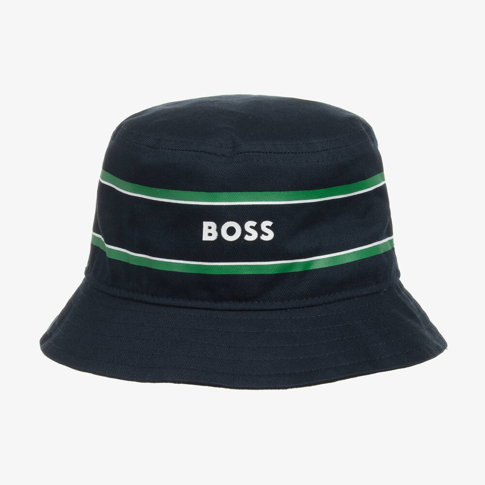 Baby Boys Navy Blue Cotton Bucket Hat