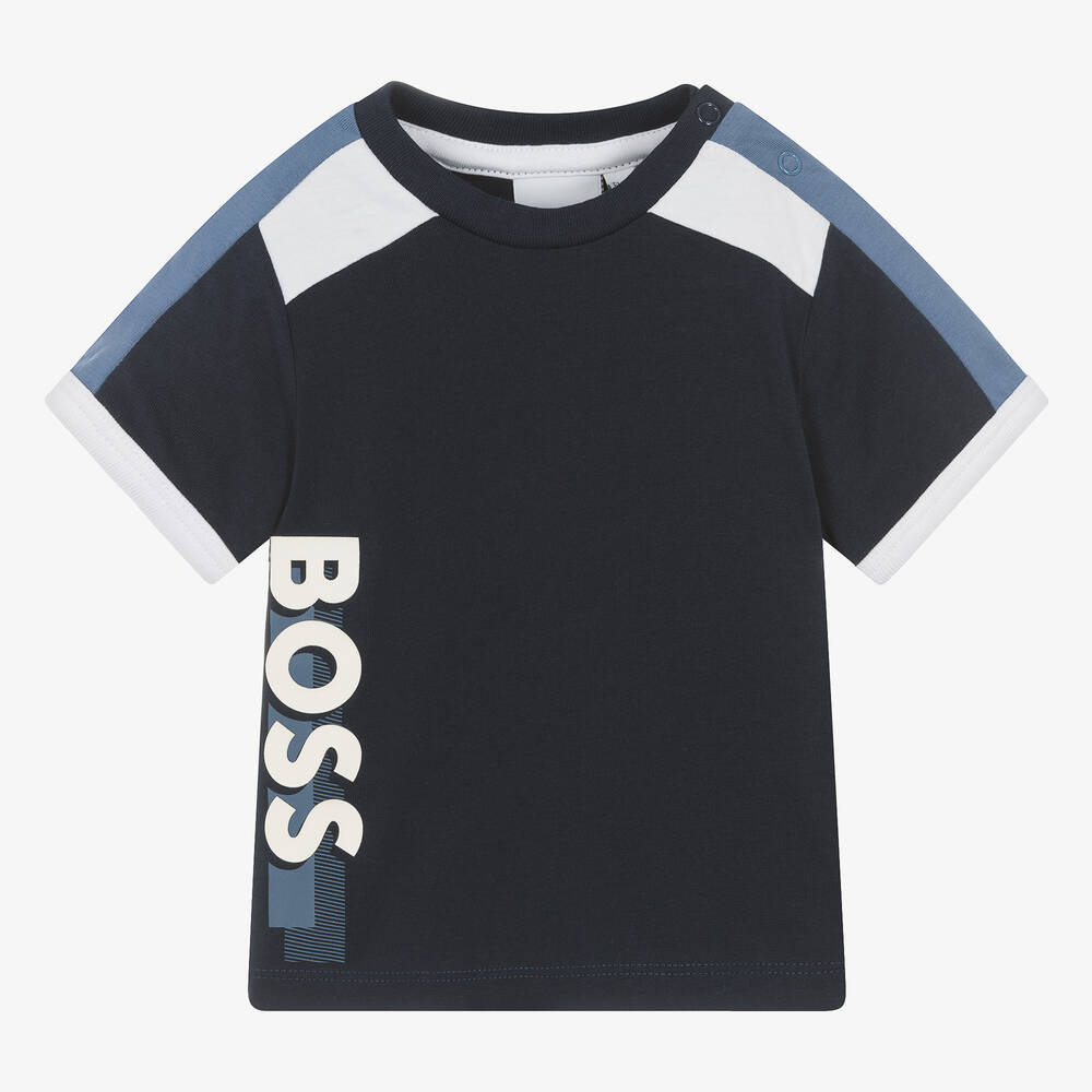 Baby Boys Navy Blue Cotton T Shirt