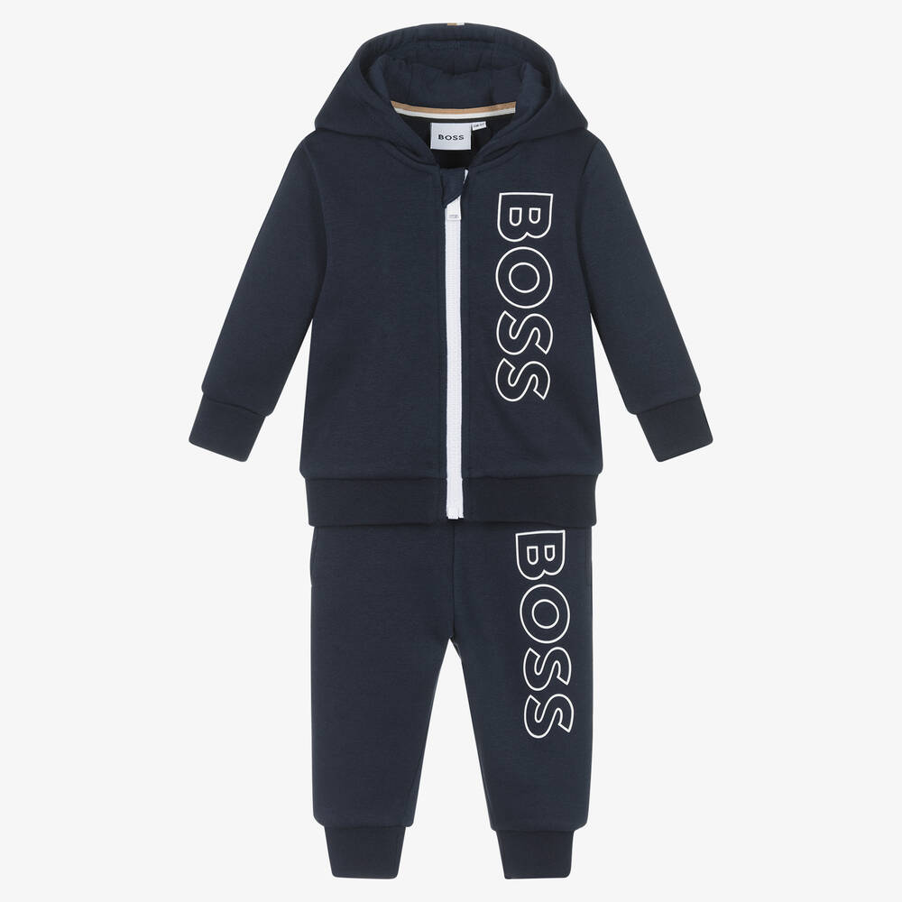 BOSS Survetement bleu marine en coton Childrensalon Outlet