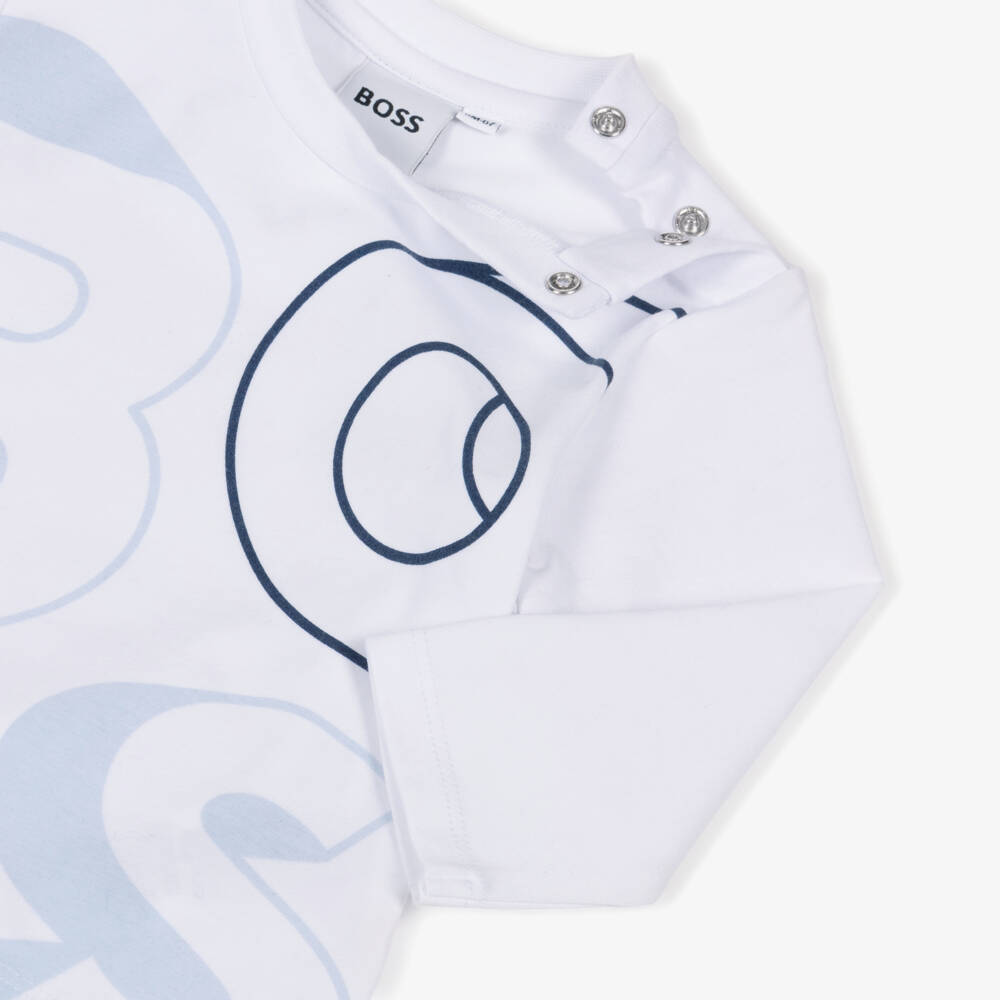 BOSS-Baby Boys Navy Blue Cotton Tracksuit Set | Childrensalon Outlet