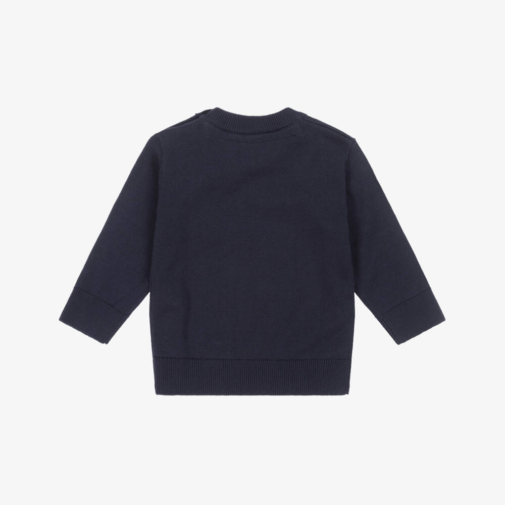 BOSS-Мягкий вязаный пуловер синий для мальчиков | Childrensalon Outlet