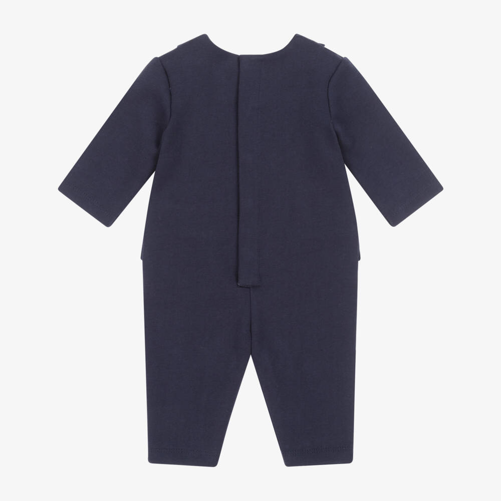 BOSS-Baby Boys Navy Blue Suit Romper | Childrensalon Outlet
