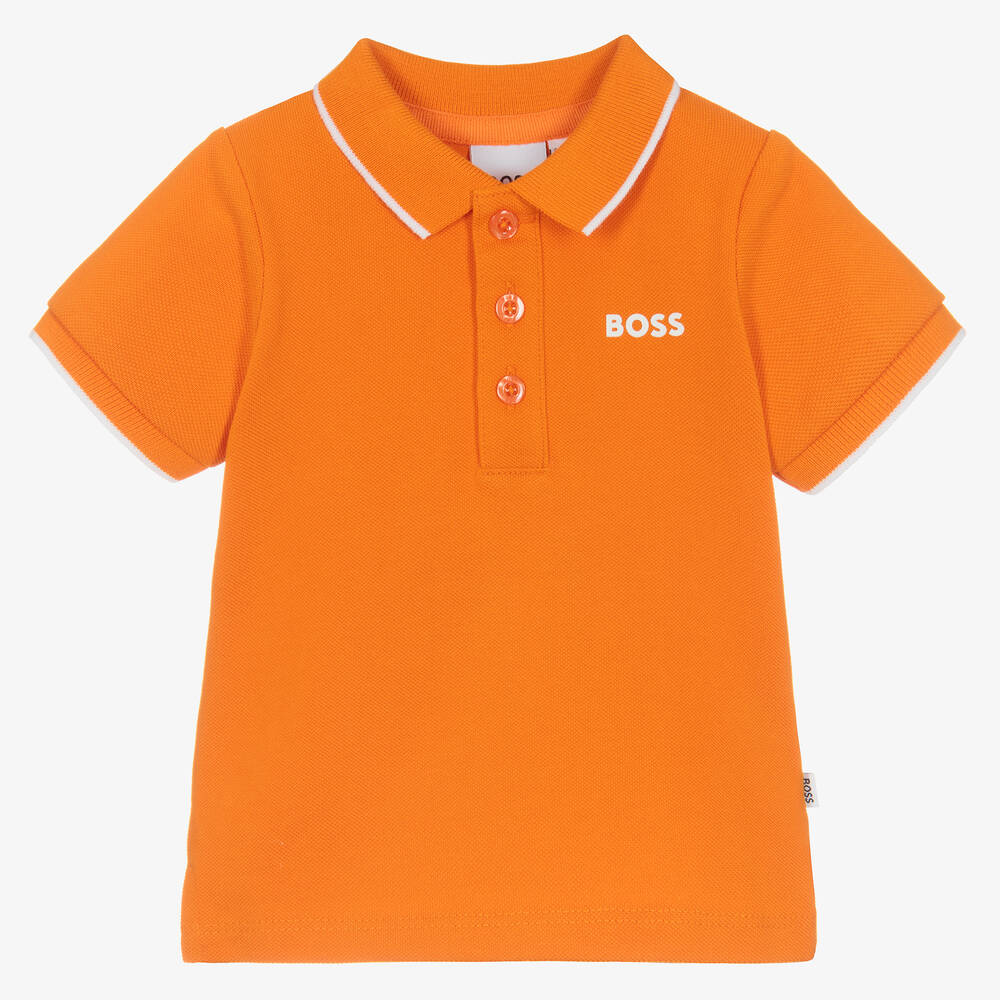 BOSS - Оранжевая рубашка поло | Childrensalon