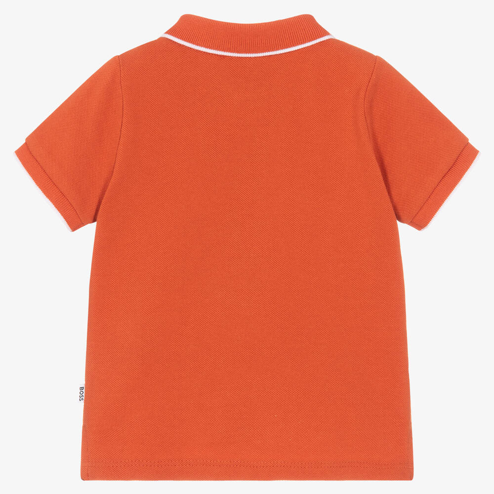 BOSS Baby Boys Orange Polo Shirt Childrensalon Outlet