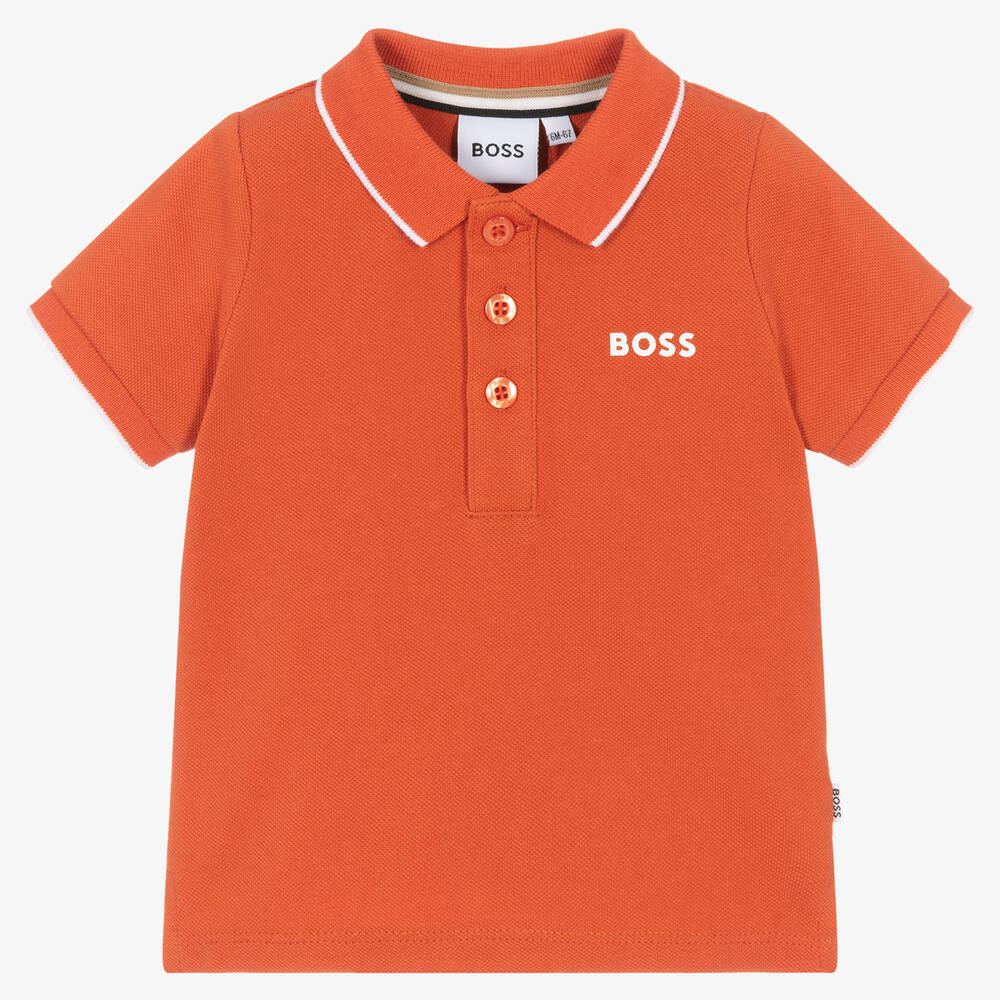 BOSS Baby Boys Orange Polo Shirt Childrensalon Outlet
