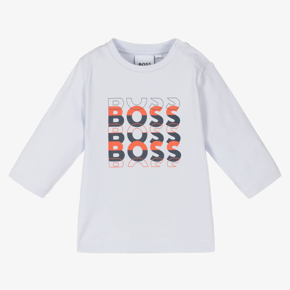 BOSS - Haut bleu pâle en jersey de coton | Childrensalon