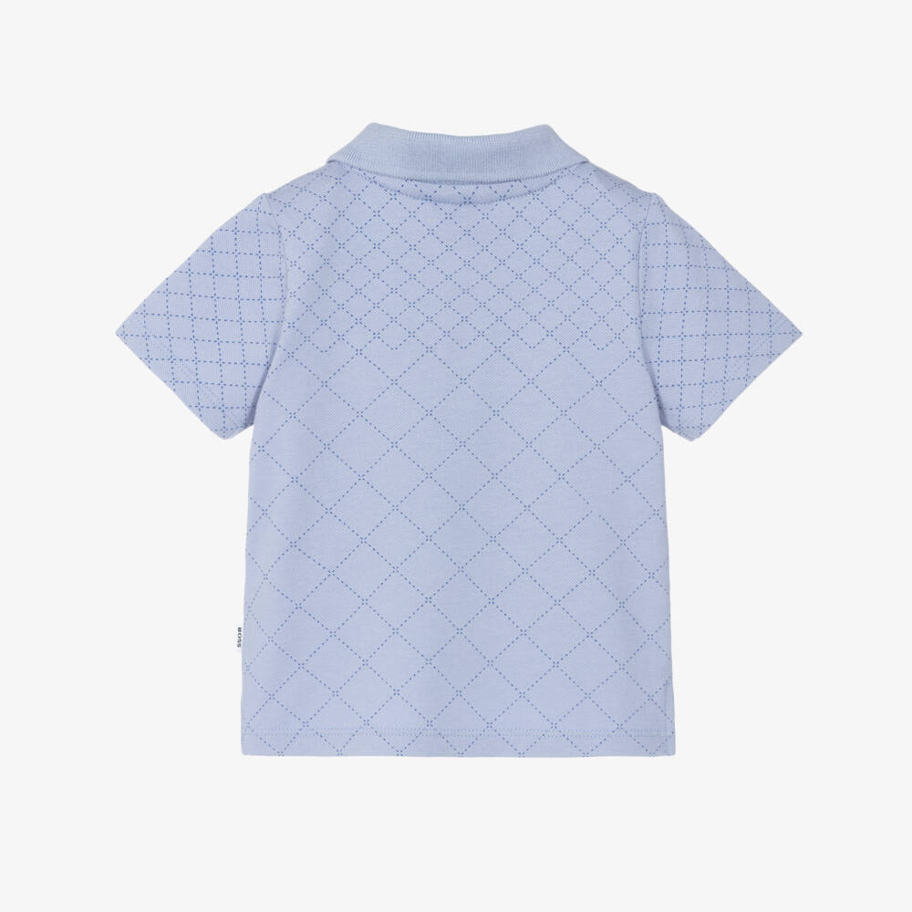 BOSS-Baby Boys Pale Blue Cotton Polo Shirt | Childrensalon Outlet