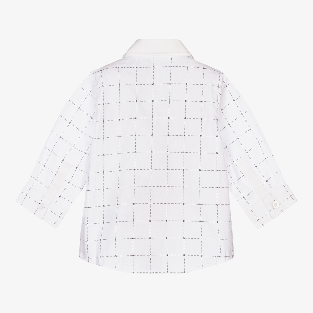 BOSS-Белая хлопковая рубашка для малышей | Childrensalon Outlet